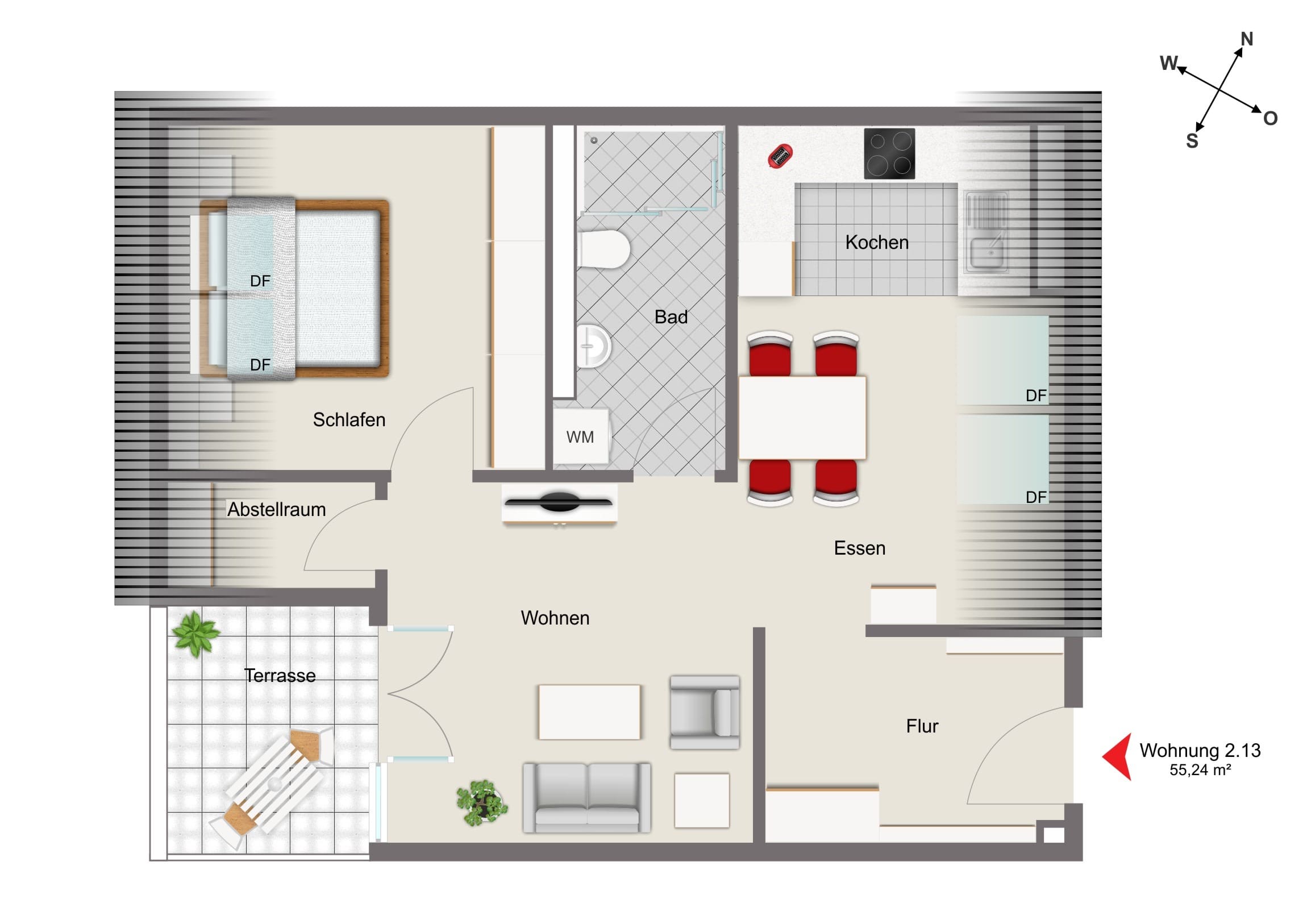 Wohnung zum Kauf provisionsfrei 275.600 € 2 Zimmer 55,2 m²<br/>Wohnfläche 31.01.2025<br/>Verfügbarkeit Saal Saal 93342