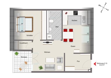 Wohnung zum Kauf provisionsfrei 275.600 € 2 Zimmer 55,2 m² frei ab 31.01.2025 Saal Saal 93342