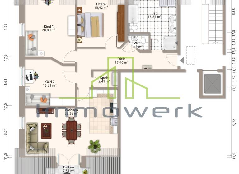 Wohnung zum Kauf 415.500 € 4 Zimmer 107,4 m²<br/>Wohnfläche Dachgeschoss, 2.<br/>Geschoss Rot Rot an der Rot 88430