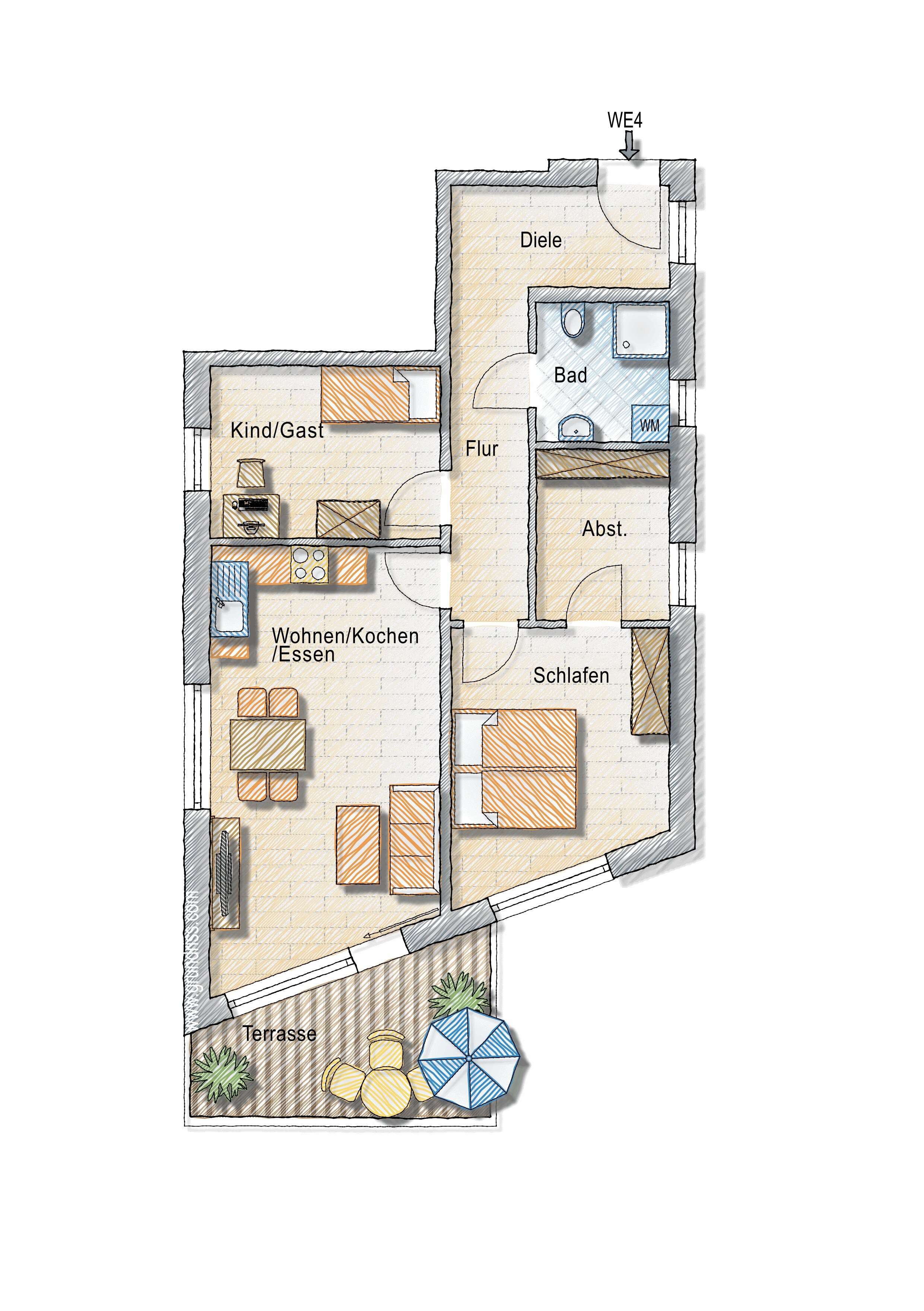 Wohnung zum Kauf 461.000 € 3 Zimmer 76,9 m²<br/>Wohnfläche EG<br/>Geschoss Refrath Bergisch Gladbach 51427