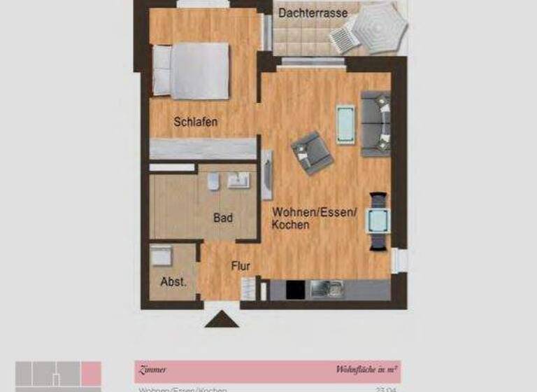 Penthouse zur Miete 600 € 2 Zimmer 48,8 m² 2. Geschoss frei ab 01.05.2026 Kanadaring 18 Lahr Lahr/Schwarzwald 77933