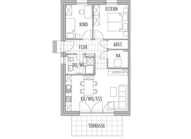 Haus zum Kauf - Erstbezug 328.899 € 3 Zimmer 66 m² 282 m² Grundstück Zeitblomstr. 43 Bingen 72511