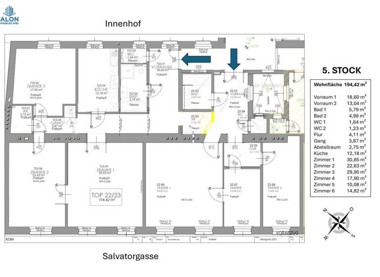 WG-Zimmer zur Miete 4.277 € 6 Zimmer 194,4 m² 5. Geschoss Wien 1010
