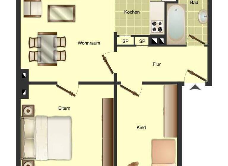 Wohnung zur Miete 479 € 3 Zimmer 53 m² 1. Geschoss Dortmunder Straße 6 Bocholt 46397