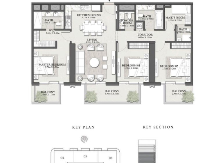 Wohnung zum Kauf 1.880.971 € 5 Zimmer 150,7 m² Dubai
