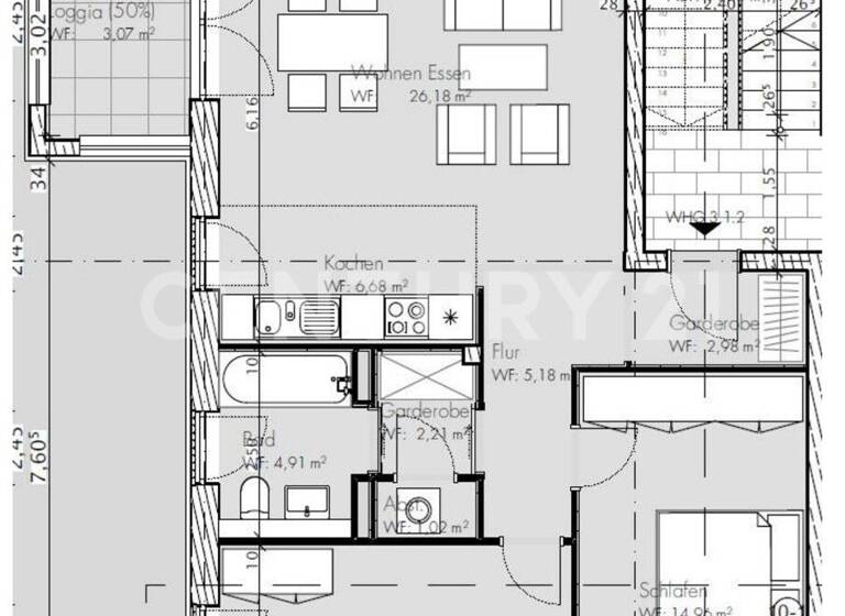Wohnung zur Miete 1.460 € 3 Zimmer 81 m² 1. Geschoss frei ab 01.07.2026 Griesheim Frankfurt 65933