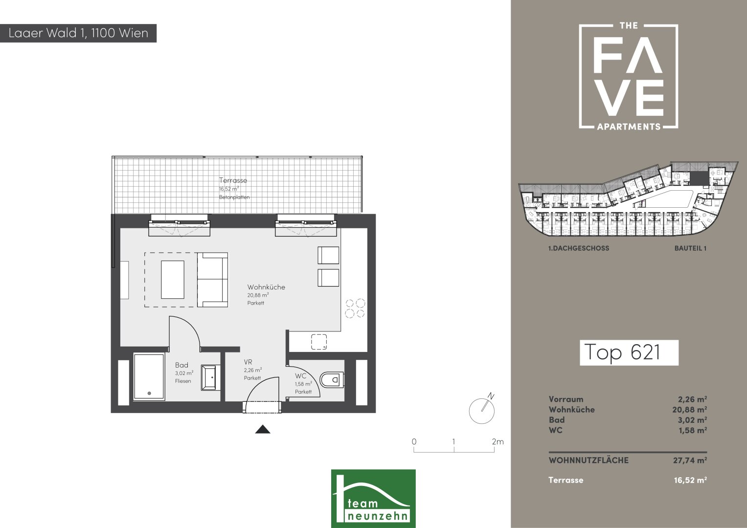 Wohnung zur Miete 845 € 1 Zimmer 27,9 m²<br/>Wohnfläche 6.<br/>Geschoss Laaer Wald 1 Wien 1100