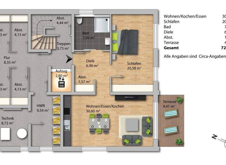 Wohnung zum Kauf - Erstbezug provisionsfrei 278.700 € 2 Zimmer 72 m² Keuchingen Mettlach / Keuchingen 66693