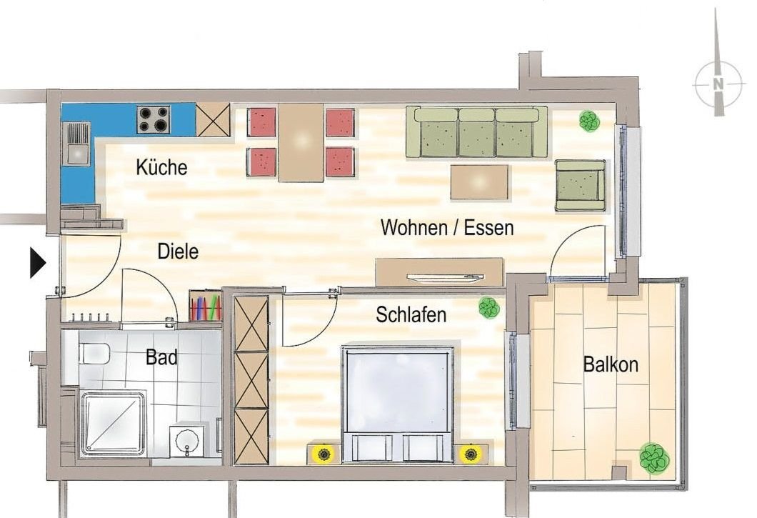 Wohnung zum Kauf provisionsfrei 2 Zimmer 60 m²<br/>Wohnfläche 1.<br/>Geschoss ab sofort<br/>Verfügbarkeit Dinkelsbühler Str. 34 Wassertrüdingen Wassertrüdingen 91717