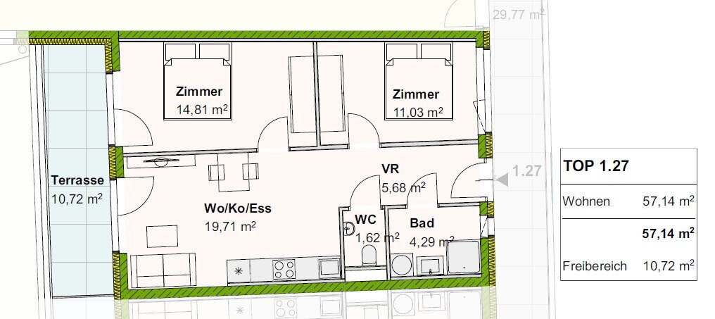 Wohnung zur Miete 609 € 3 Zimmer 57,1 m²<br/>Wohnfläche Hauptstraße Kalsdorf bei Graz 8401