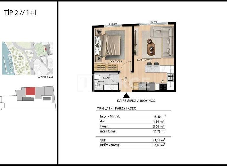 Wohnung zum Kauf 338.000 € 2 Zimmer 58 m² EG Istanbul 34445