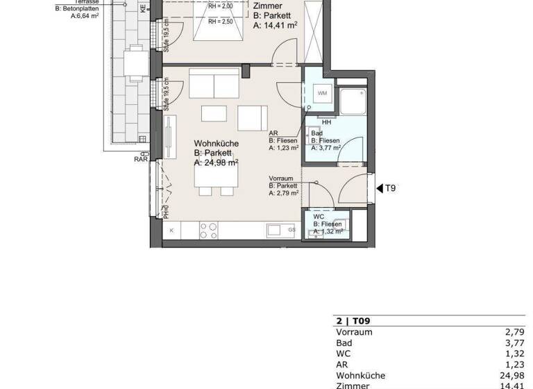 Wohnung zum Kauf - Erstbezug 305.760 € 2 Zimmer 48,5 m² Wien 1220