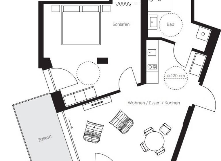 Wohnung zur Miete 2.034 € 2 Zimmer 62,2 m² 1. Geschoss frei ab sofort Innere Münchner Straße 49-53 Achdorf Landshut 84036