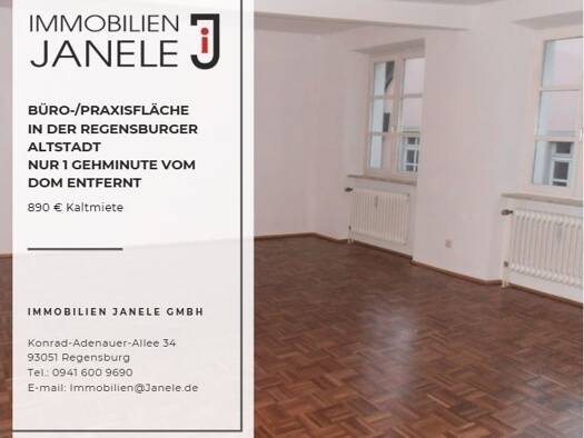 Bürofläche zur Miete provisionsfrei 890 € 3 Zimmer 76,4 m² Bürofläche Innenstadt Regensburg 93047