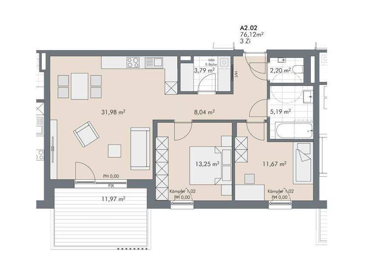 Wohnung zum Kauf - Erstbezug provisionsfrei 499.000 € 3 Zimmer 76,1 m² 2. Geschoss Dorfstraße 73 Aschau, Zillertal 6274