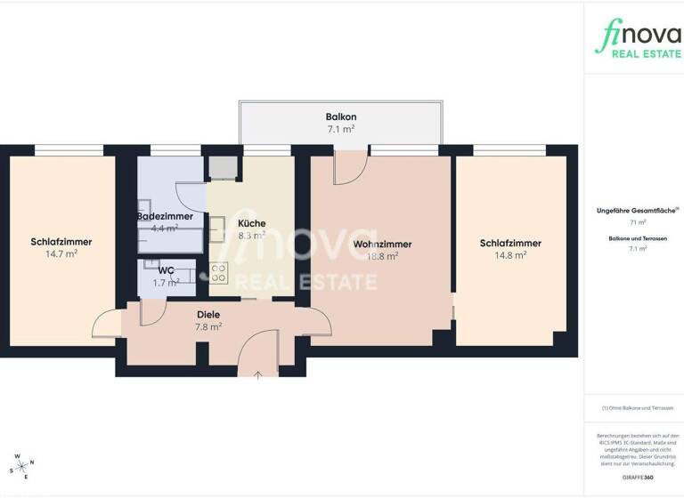 Wohnung zum Kauf 219.000 € 3 Zimmer 71 m² 3. Geschoss Andritz Graz 8045