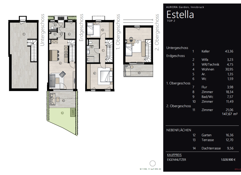 Haus zum Kauf - Erstbezug provisionsfrei 1.028.900 € 4 Zimmer 147,7 m² Vögelebichl 57+58 Hötting Innsbruck 6020