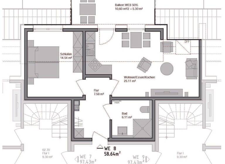 Wohnung zum Kauf provisionsfrei 286.000 € 2 Zimmer 58,6 m² 2. Geschoss Dreeker Weg Jöllenbeck Bielefeld 33739