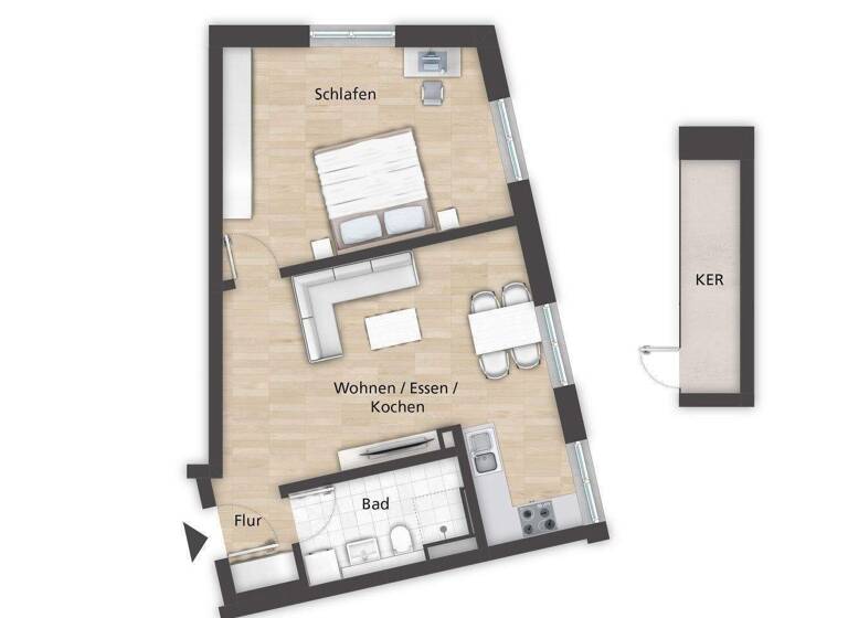 Wohnung zur Miete 845 € 2 Zimmer 55 m² 1. Geschoss frei ab sofort Theodor-Mathieu-Straße 14 Bamberg 96052