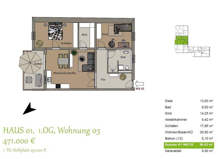 Wohnung zum Kauf - Erstbezug 471.000 € 3,5 Zimmer 96,4 m² Felln Fridolfing 83413