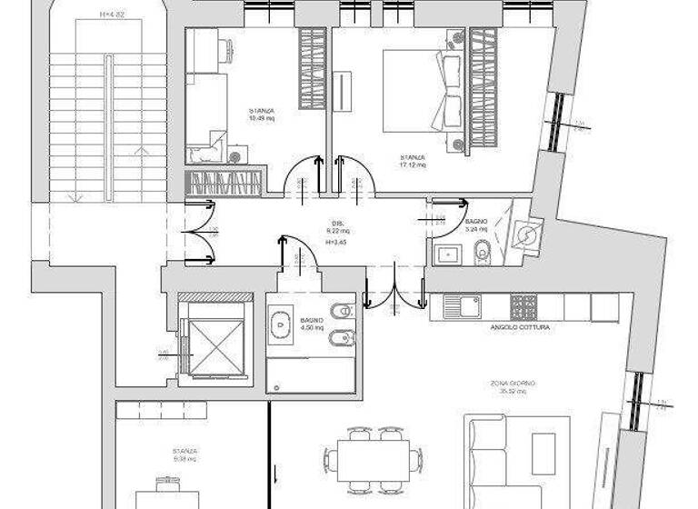Wohnung zum Kauf 550.000 € 3,5 Zimmer 92 m² 1. Geschoss Trieste 34124