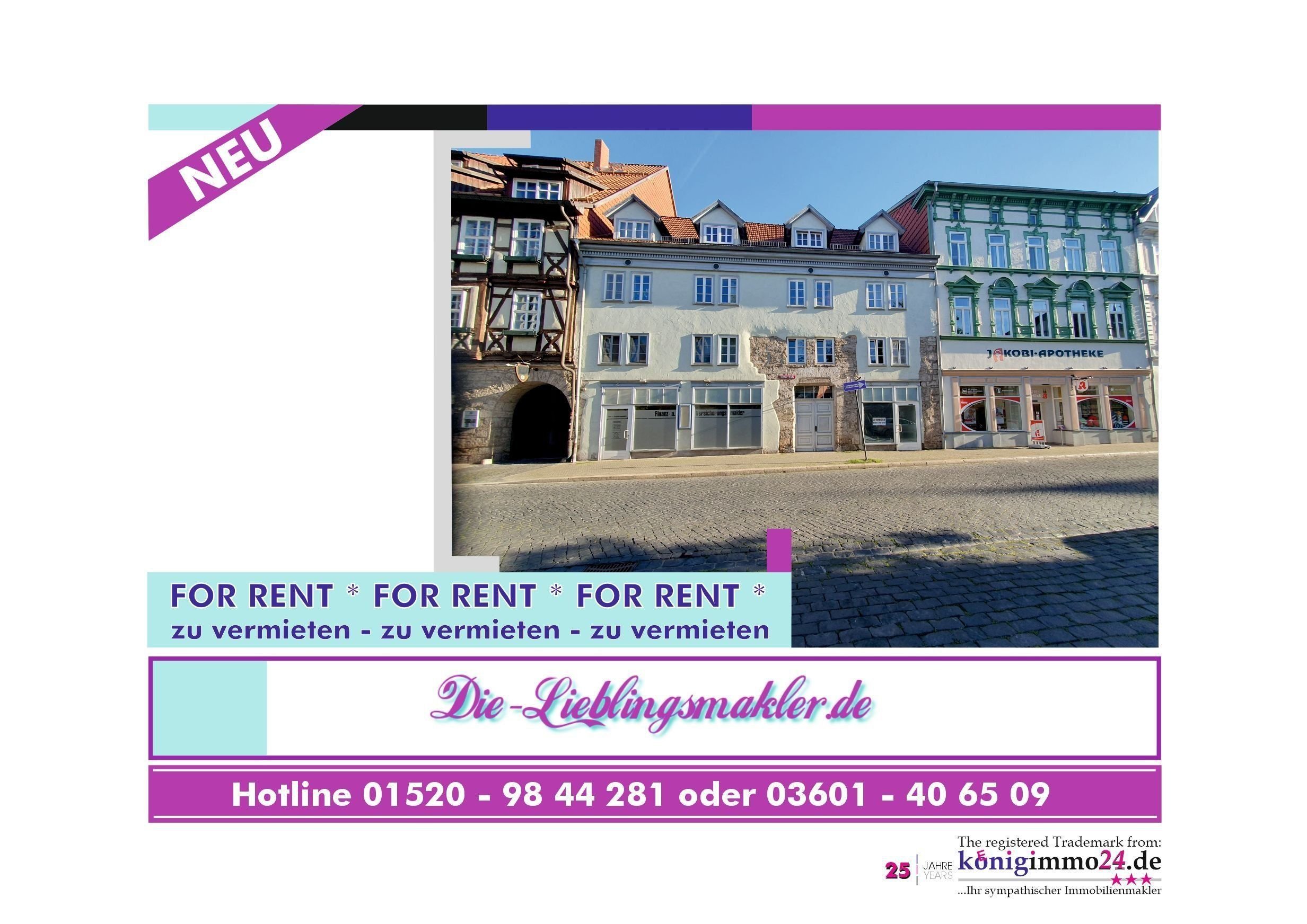 Bürofläche zur Miete 650 € 2 Zimmer 100 m²<br/>Bürofläche Mühlhausen Mühlhausen/Thüringen 99974