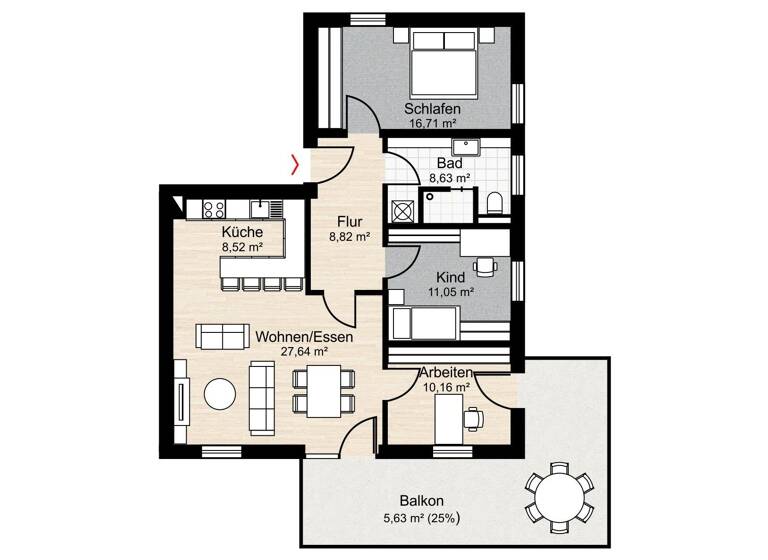 Wohnung zur Miete 1.990 € 4 Zimmer 102,8 m²<br/>Wohnfläche 1.<br/>Geschoss ab sofort<br/>Verfügbarkeit Lerchenfeld Freising 85356