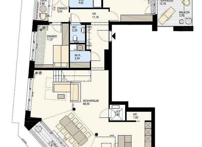 Wohnung zum Kauf - Erstbezug 6 Zimmer 244,8 m² 7. Geschoss frei ab 01.12.2026 Wien / Wien 3., Landstraße 1030