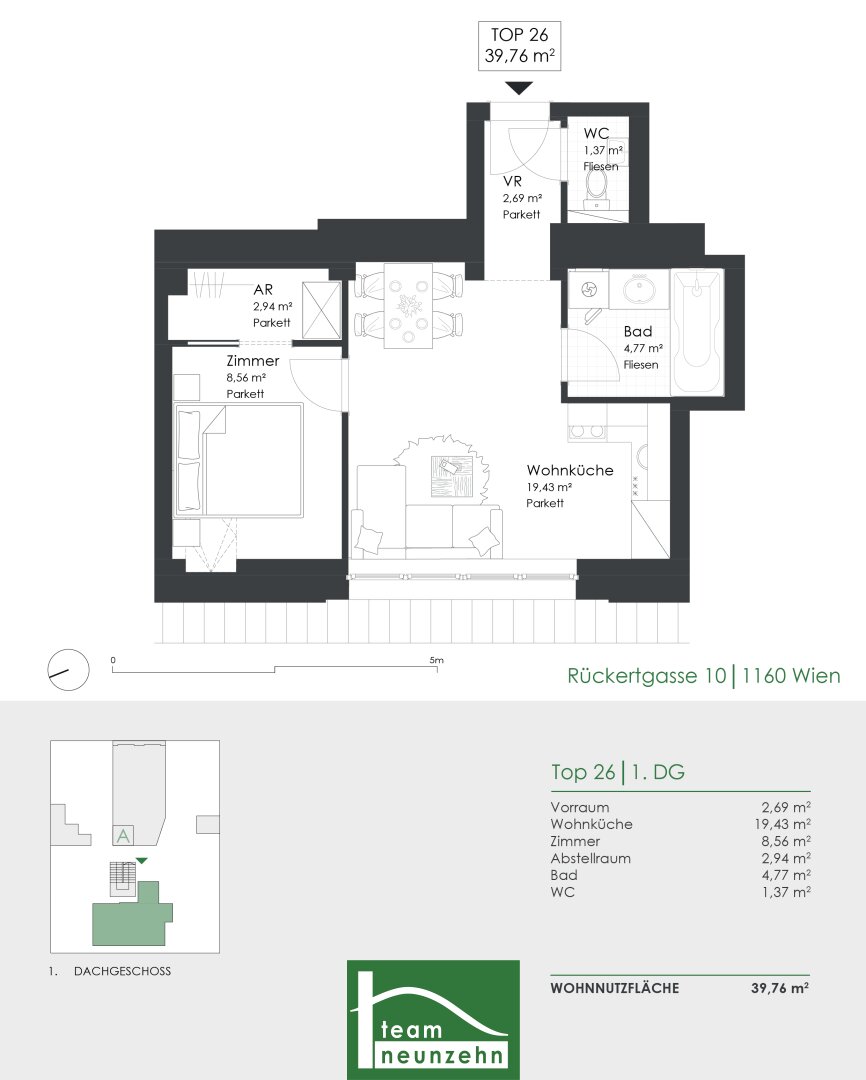 Wohnung zum Kauf 249.000 € 2 Zimmer 39,8 m²<br/>Wohnfläche Wien 1160