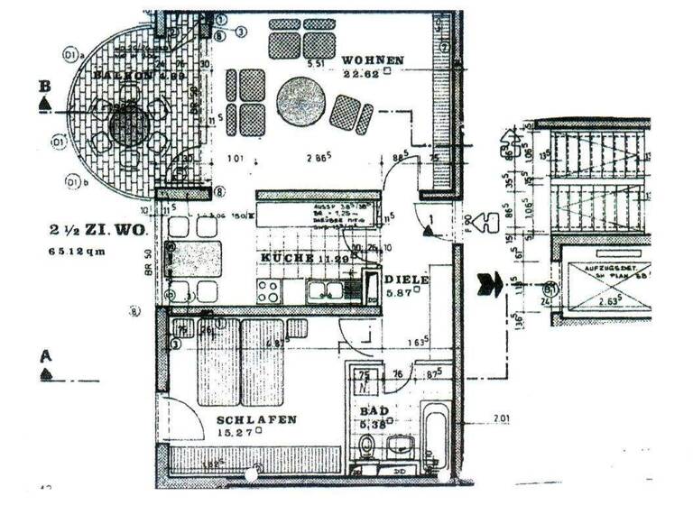 Wohnung zur Miete 850 € 2,5 Zimmer 65,1 m² 4. Geschoss frei ab sofort Maichingen Sindelfingen 71069