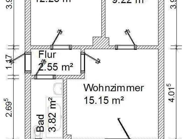Wohnung zur Miete 255 € 2 Zimmer 46 m² 1. Geschoss Friedrich-Engels-Straße 7 Halsbrücke 09633