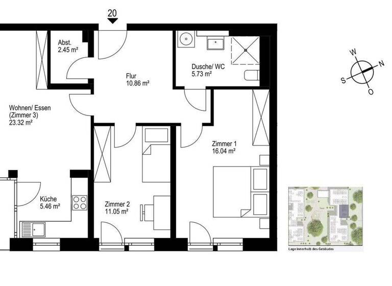 Wohnung zum Kauf - Erstbezug provisionsfrei 606.000 € 3 Zimmer 78 m² 1. Geschoss Haslach Freiburg 79115