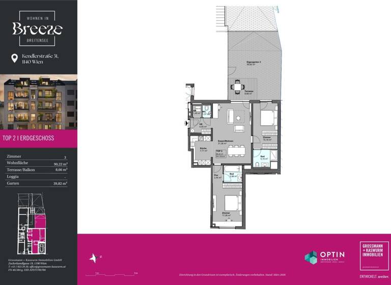 Wohnung zum Kauf - Erstbezug 595.000 € 3 Zimmer 90,2 m² frei ab 01.12.2027 Wien 1140