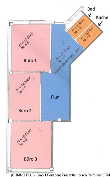 Büro-/Praxisfläche zur Miete 10 € 80,1 m²<br/>Bürofläche Penzberg Penzberg 82377