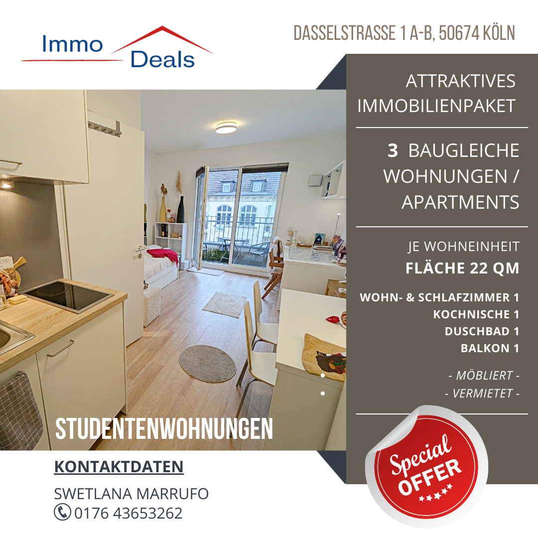 Wohnung zum Kauf als Kapitalanlage geeignet 567.000 € 3 Zimmer 66 m²<br/>Wohnfläche Dasselstraße 1 b Neustadt - Süd Köln 50674