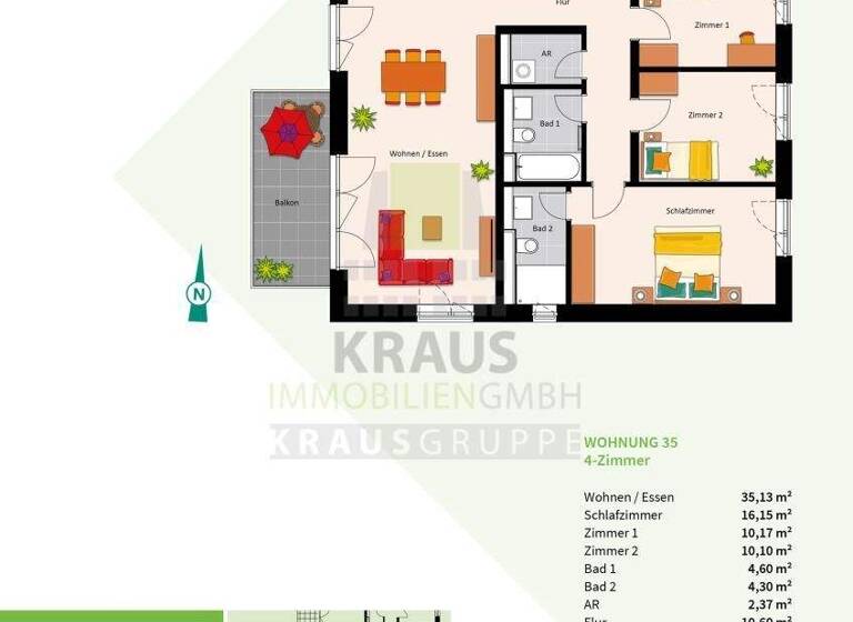 Wohnung zum Kauf provisionsfrei 679.000 € 4 Zimmer 98,4 m² 2. Geschoss Rohrbach Heidelberg 69126