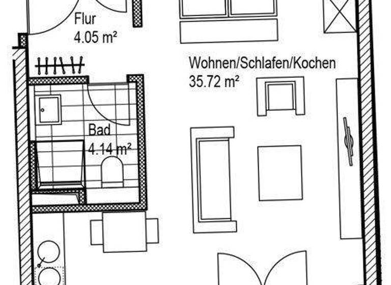 Studio zur Miete 733 € 1 Zimmer 47,5 m² 4. Geschoss frei ab 29.03.2026 Prager Straße 12 a Reudnitz-Thonberg Leipzig 04103