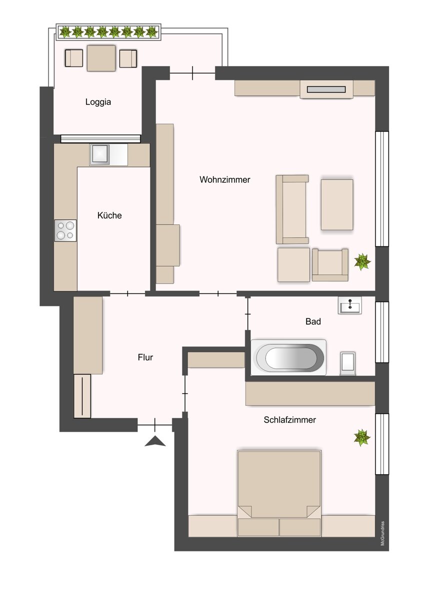 Wohnung zum Kauf 170.000 € 2 Zimmer 58,7 m²<br/>Wohnfläche 1.<br/>Geschoss Pappelkrug Bielefeld 33619