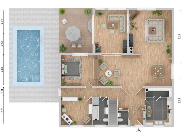 Bungalow zum Kauf 489.000 € 4 Zimmer 200 m² 1.150 m² Grundstück Tarp 24963