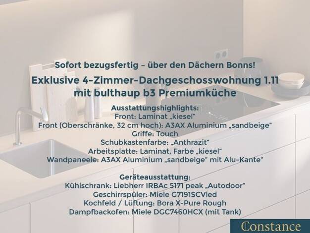 Terrassenwohnung zum Kauf - Neubau 1.349.000 € 4 Zimmer 138,2 m² frei ab sofort Poppelsdorf Bonn 53115