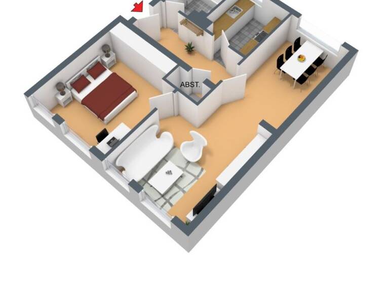 Wohnung zur Miete 695 € 2 Zimmer 49,9 m² EG Kaiserslauterner Straße 38 Oberbilk Düsseldorf 40591