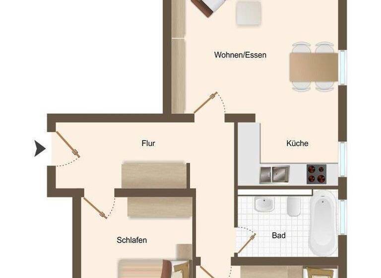 Wohnung zur Miete 475 € 3 Zimmer 68 m² EG Lichtenauer Straße 16 Ebersdorf Chemnitz 09131