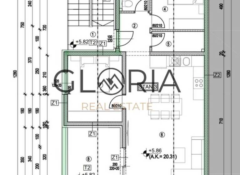 Wohnung zum Kauf 285.000 € 2 Zimmer 71 m² 2. Geschoss Kastela