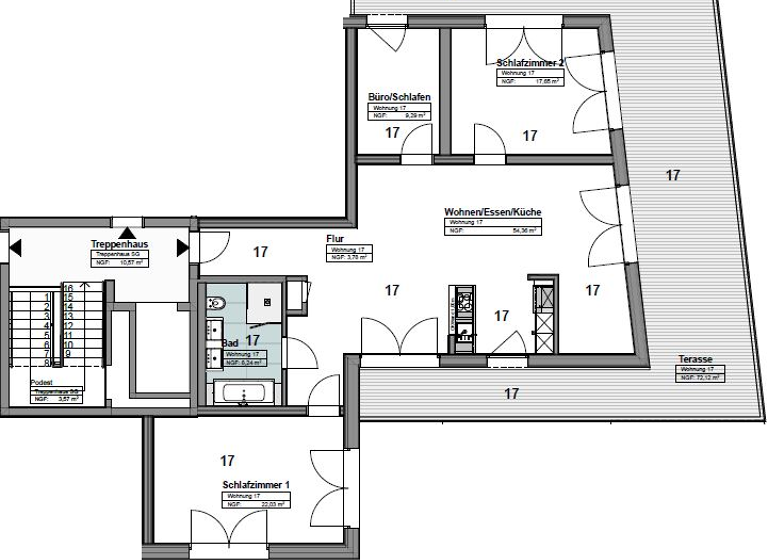 Penthouse zum Kauf - Erstbezug 950.000 € 4 Zimmer 133,4 m² 2. Geschoss Langenbach 85416