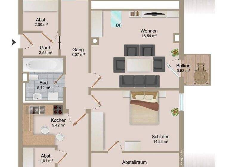 Wohnung zum Kauf 249.000 € 2 Zimmer 62 m² 2. Geschoss Glonn 85625