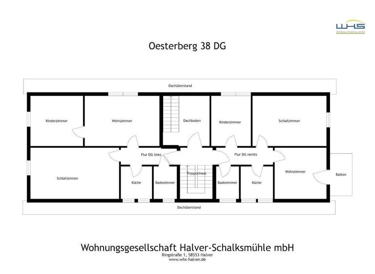 Wohnung zur Miete 365 € 3 Zimmer 56,4 m² 2. Geschoss frei ab sofort Oesterberg 38 Halver 58553
