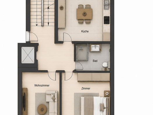 Wohnung zur Miete 600 € 2 Zimmer 67 m² 2. Geschoss Dudweilerstraße St Johann Mitte 66111