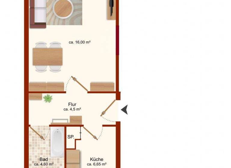 Studio zur Miete 216 € 1 Zimmer 33,3 m² 3. Geschoss frei ab 01.05.2026 Schladebacher Str. 71 Bad Dürrenberg 06231