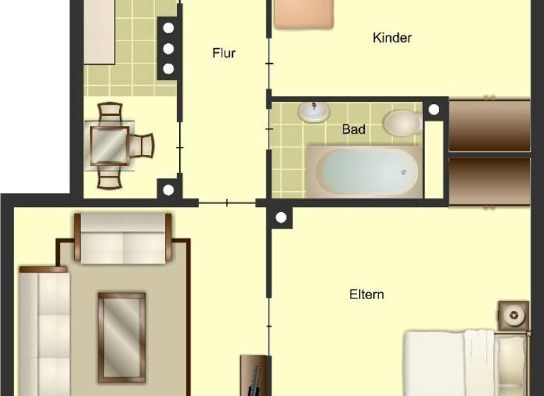 Wohnung zur Miete 509 € 3 Zimmer 63,5 m² EG Eickenstraße 3 Obermeiderich Duisburg 47138