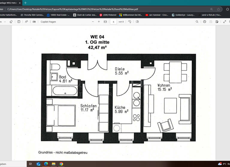Wohnung zum Kauf 169.500 € 2 Zimmer 43 m²<br/>Wohnfläche 1.<br/>Geschoss Schleußig Leipzig / Schleußig 04229